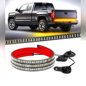 XRIDONSEN 60 inch Truck Amber Tailgate Strobe Lights Strip 360 LED Tail
